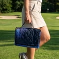 thumbnail image 3 of COEQINE Quilted Seat Cover for Golf Carts, Includes Carry Handle for Bag-Style Folding, Universal Fit Most 2-Seaters, 4 Storage Pockets, Ideal Gift for Golfers, Blue Dragonfly Flower, 3 of 8