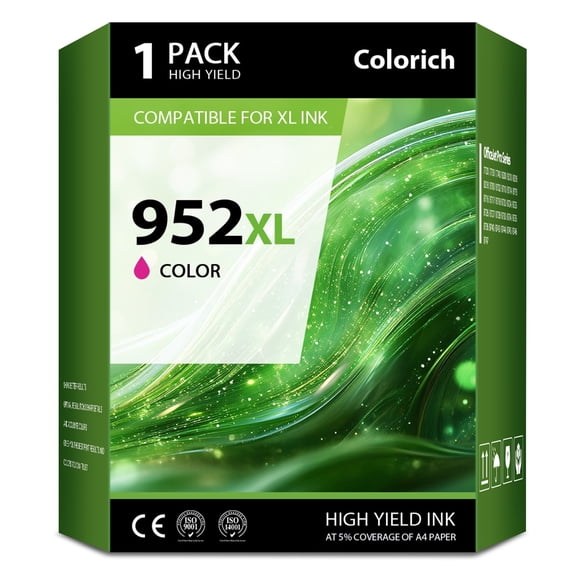 952XL Ink Cartridges Compatible for 952 952XL 1 Pack Color Ink for OfficeJet Pro 8710 7740 8720 8210 8715 8702 7720 8730 8740 8216 8725 8700(1 Magenta)