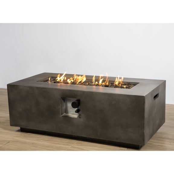 Hakunofo Fire Pit Table, Charcoal Natural Gas Outdoor Heating Firepit, 50,000 BTU, 20 x 42 x 15 in, Patio Backyard Deck Garden with Cover Lava Rocks
