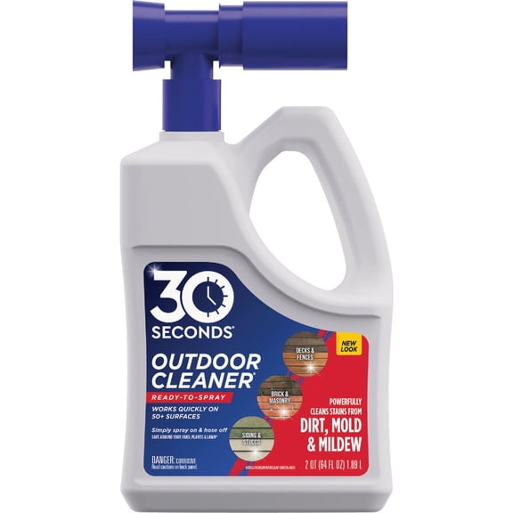 30 SECONDS Outdoor Cleaner Hose End Sprayer - Concrete Cleaner Spray - 64 Oz