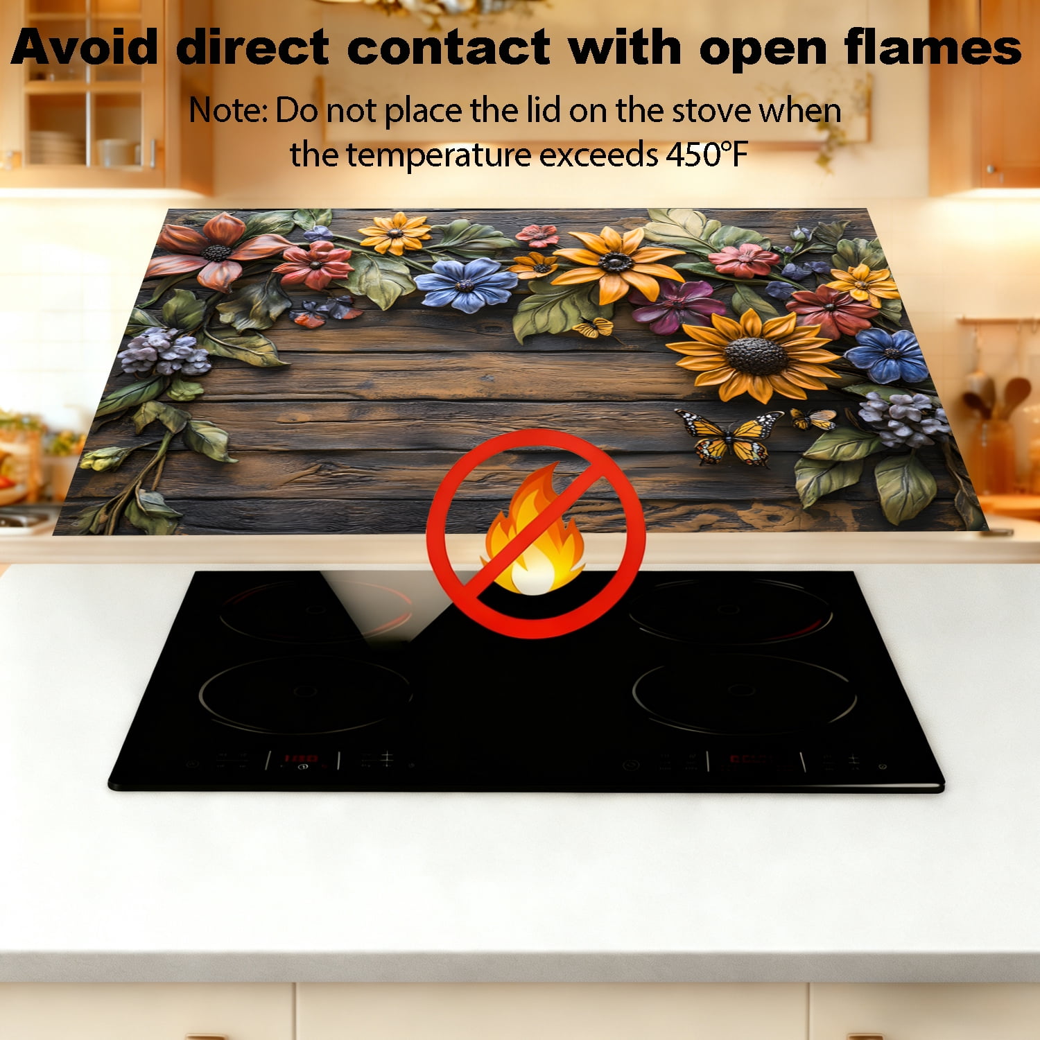 Stove Top Cover Glass Cooktop Heat Resistant Cover,Ceramic Stove Top Covers Mat Prevents Scratching Stoves/Counter/Washer Protector, 28x20 in
