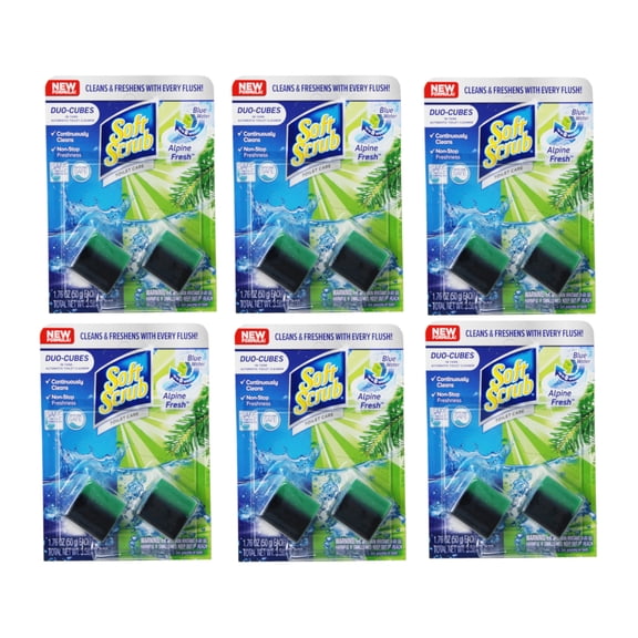Soft Scrub In-Tank Toilet Cleaner Duo-Cubes, Alpine Fresh, 2 Count - 6 Pack
