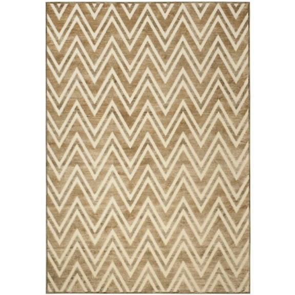 SAFAVIEH Paradise Bernadine Zigzag Stripes Area Rug, Mouse/Cream, 7'6" x 10'6"