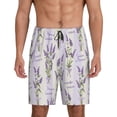 thumbnail image 1 of Fotbe Lavender Flowers Pantalones Cortos de Pijama para Hombre, Ropa de Dormir, Pantalones de Pijama Cortos para Hombre-Large, 1 of 6