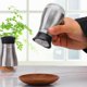 thumbnail image 2 of Salt and Pepper Shaker Set, fenihooy Set of 2 Stainless Steel Salt & Pepper Shakers with Stand Basic Cruet Set Jar with Glass Bottom Stainless Steel S, 2 of 5