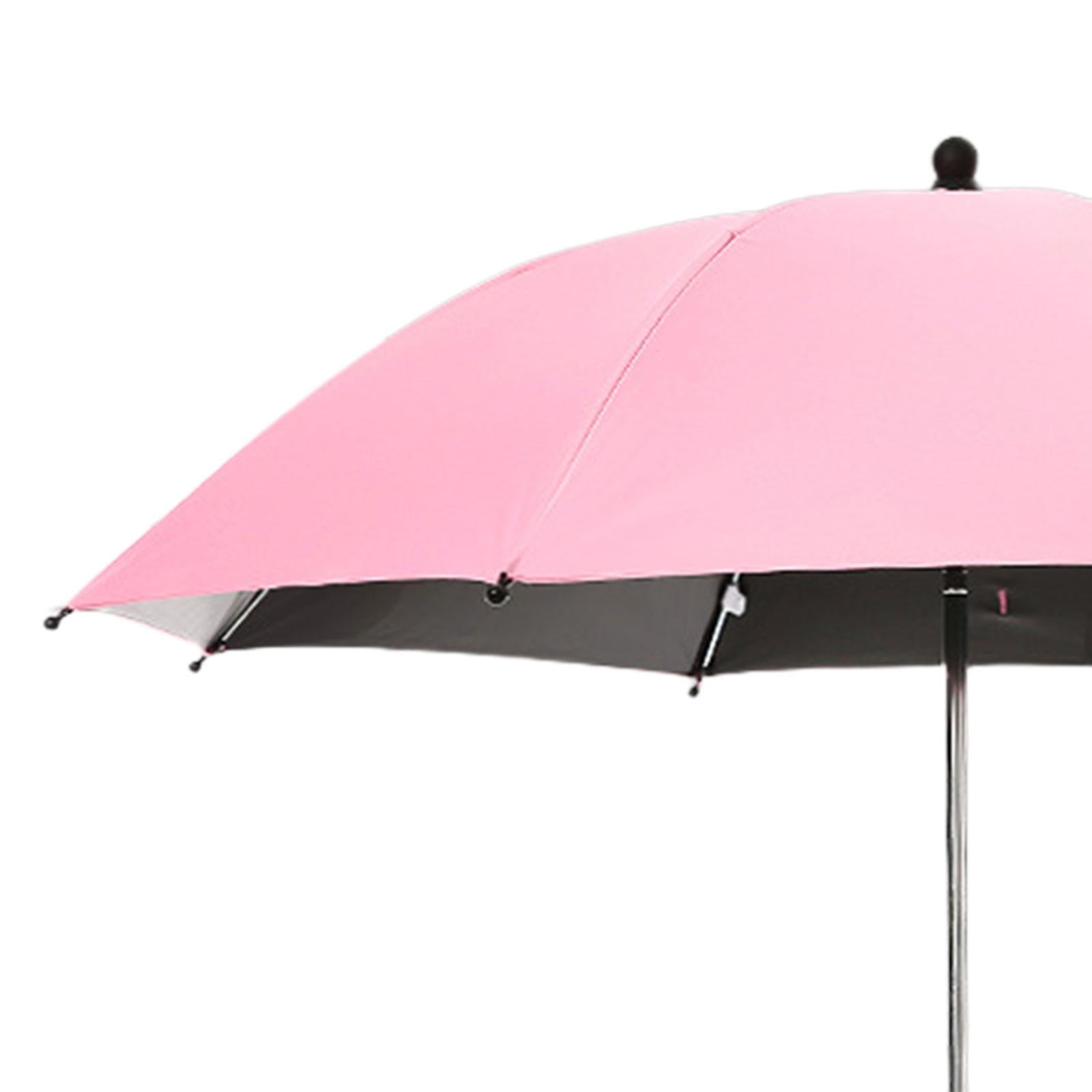 Baby Parasol Baby Pram Umbrella with Clamp Waterproof Umbrella Sun Protection Baby Parasol for Park Walking Traveling Bike Trolley pink