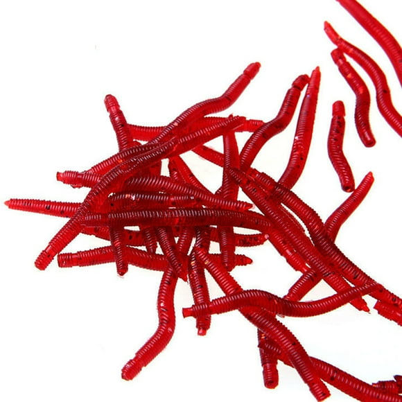 Xingzhi 100pcs 4.5cm Bloodworm Soft Fish Bionic PVC earthworm bait Baits PVC Earthworm Fish Baits Lures