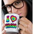 thumbnail image 2 of 3drose, Groovy Hippie Rainbow I Heart Love Tacos, 15oz Two-tone Black Mug, 2 of 6