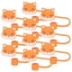 thumbnail image 1 of Paquete de 10 fundas para pajitas, protectores de pajitas de silicona para pajitas de 6-8 mm, tapones para pajitas reutilizables para vasos (zorro), 1 of 5