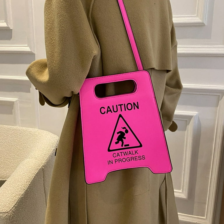 Shoulder Bag Fashion Custom Warning Caution Shape Women Hand Bags Crossbody Bag Backpack for School Teens Girls Cute Pink One Size Walmart