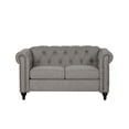thumbnail image 2 of 3 Piece Living Room Set with Tufted 59" Loveseat and 2 Armchairs in Gray, 2 of 6