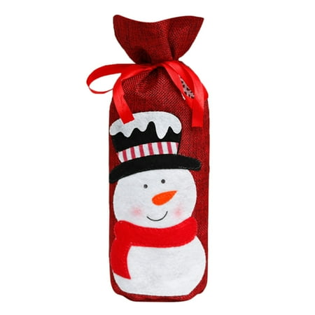 

Christmas Fabric Bottle Sleeve Decoration Christmas Bottle Bag Yutnsbel