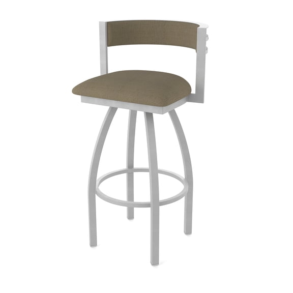 861 Artemis 36" Swivel Bar Stool with Anodized Nickel Finish and Graph Cork Seat and Back