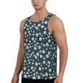 thumbnail image 2 of Balery Daisy Floral B Pattern Men's Workout Tank Top Gym Muscle Tee Fitness Bodybuilding Sleeveless T Shirt Quick Dry Fit Muscle Tank Top Slim-Fit Tank-XX-Large, 2 of 7