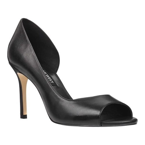 nine west black peep toe pumps