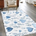 thumbnail image 2 of Rectangle Area Rugs 3 x 5 Ft, Valentine's Day Blue Non-Slip Residential Carpet, Spring Love Leaves Botanical Indoor Crawling Mats Runner Rugs for Living Room/Dining Room/Bedroom, 2 of 8