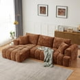 thumbnail image 4 of 108 Inch Oversized Cloud Modular Sectional Sofa with Left Facing Chaise, L Shaped Floor Lounge Couch, Comfy Tufted Chenille Boneless Sofa with Deep Seat,No Assembly Required for Living Room Office, 4 of 9