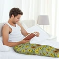 thumbnail image 5 of Naloa Sage Green With Sunflowers Pajama Pants Men, PJ Bottoms, Sleep & Lounge Pants-Small, 5 of 6