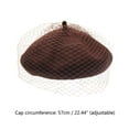 thumbnail image 2 of Bonnet d'Hiver en Laine pour Femmes Style Voile Filet Élégant, 2 of 3