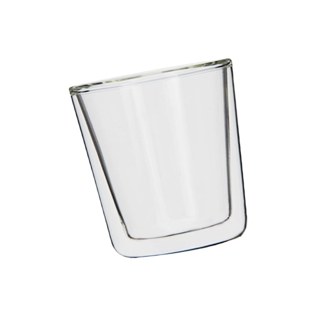 Vaso de vidrio aislante de doble pared, transparente, resistente al calor, para café 100ml
