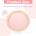 thumbnail image 3 of NOGIS 20 Pcs Pink Scalloped Paper Plates with Gold Foil 9 Inches Disposable Paper Party Plates Decorative Paper Plates for Cake Dessert Birthday Baby Shower Wedding Party Supplies, 3 of 7