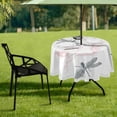 thumbnail image 6 of Coolnut Dragonfly Pattern Round Table Cloth, Heat Resistant Table Cover with Umbrella Hole and Zipper for Outdoor Camping Picnic Party BBQ, 60", 6 of 7