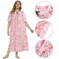 thumbnail image 3 of Womens Oversized Nightgown Pajama Dress Neck Lace Trim Loungewear Loose Long Comfy Sleep Dress XL-4XL, 3 of 9