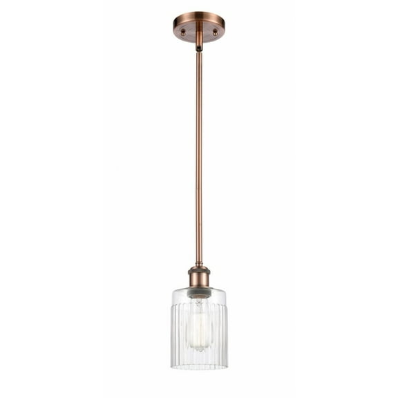 516-1S-AC-G342-LED-Innovations Lighting-Hadley-3.5W 1 LED Pendant in Art Nouveau Style-4.5 Inches Wide by 8 Inches High   Antique Copper Finish with