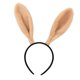 thumbnail image 1 of Diadema con orejas de piel sintética, accesorio para disfraz, juego de rol, diademas de conejo para mujer Marrón claro, 1 of 9