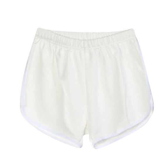 aidice Summer Shorts for Women Casual Loose Solid Color Elastic Waisted Ruched Hot Pants Running Shorts