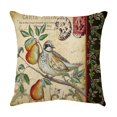 thumbnail image 4 of Funda de almohada decorativa de 4 piezas con diseño de pájaro cardenal vintage, hoja de acebo verde, muérdago rojo, lino, 45,7 x 45,7 cm, 4 of 4