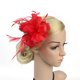 thumbnail image 2 of Pinza para el cabello con flores, plumas, accesorios para el cabello, boda nupcial rojo, 2 of 4