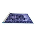 thumbnail image 2 of Ahgly Company Machine Washable Indoor Square Persian Blue Traditional Area Rugs, 4' Square, 2 of 4