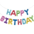 thumbnail image 1 of Rainbow Foil Birthday Balloon Banner 168" x 16", 13 Letters, 1 of 2
