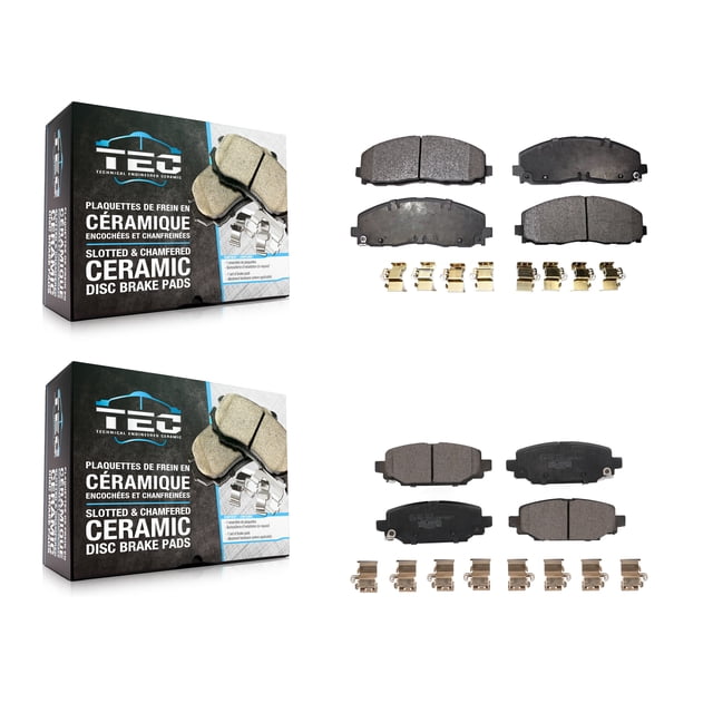 TEC Front Rear Ceramic Brake Pads Kit for Car 2022 Jeep Wrangler with 328mm Diameter Rotor KTC-100673