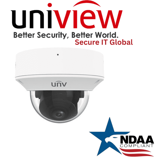 Uniview NDAA 8MP Dome IP Security Camera  2.8–12mm Motorized Lens, Smart IR Night Vision & Audio – From Secure IT Global