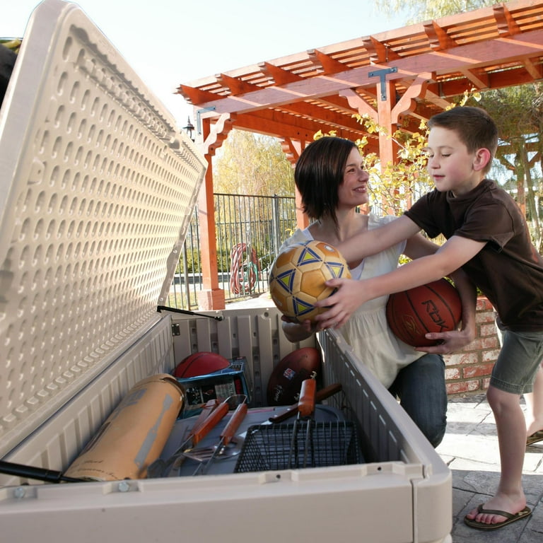 Lifetime 130-Gallon Plastic Outdoor Storage Box for Deck, Patio
