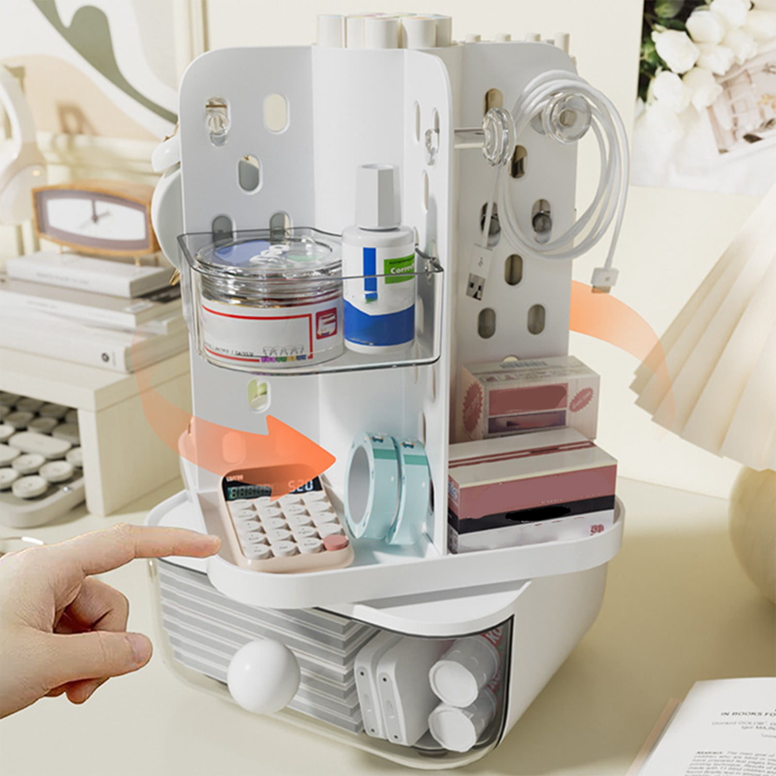 Nilvkv Desk Organizer Cute Stvdent Stationery Tray Pencil Cup Modern Office Desk Pencil Cup Trendy Study Table Accessory, Back-to-Schoo1 Supplies