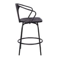 thumbnail image 3 of Payton 26" Swivel Black Wood and Metal Bar Stool, 3 of 6