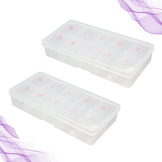 6 Rows 18pc Grid Transparent Pp Plastic Tip Glitter Nail Storage