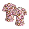 thumbnail image 3 of Yiaed Squirrel In The Forest Print Women's T Shirt V-Neck Short Sleeve Shirt Casual Breathable Tee Summer Tops-Large, 3 of 5