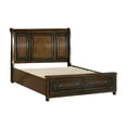 thumbnail image 2 of Brown Cherry Finish Traditional Platform Bed Full Size 1pc Footboard Drawers Wooden Bedroom Furniture, 2 of 7