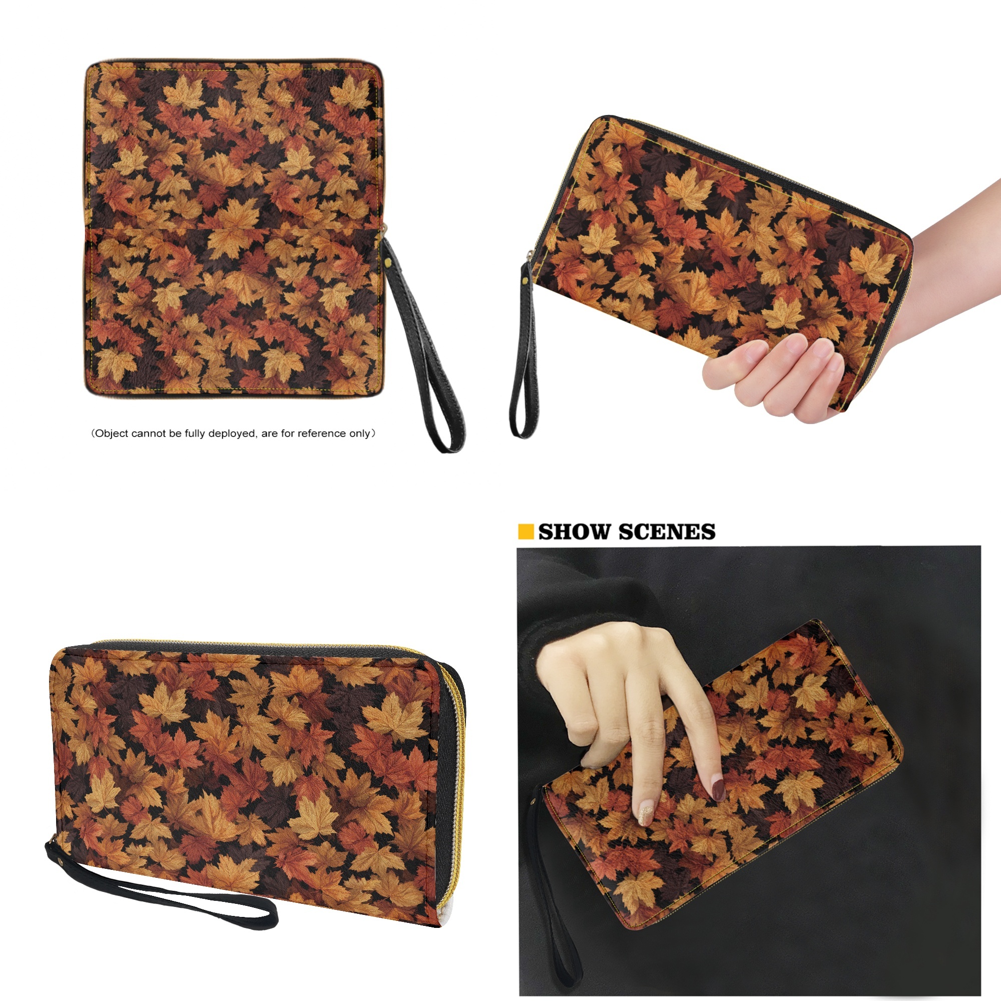 ZUXONGSY Maple Leaf Print PU Leather Hobo Shoulder Bag for Women