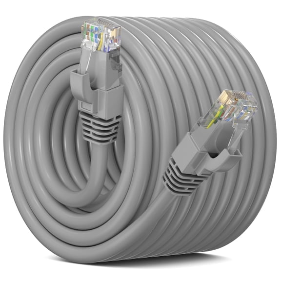 Maximm Cat 6 Ethernet Cable 150 ft – High-Speed LAN & Network Patch Cable, 10Gbps, 550 MHz, Gray UTP Cord – Gold-Plated RJ45 Connectors