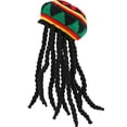 thumbnail image 1 of Accesorio de disfraz: sombrero satinior rasta con rastas negras, 1 of 7
