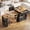 Black, variant on ROGALIS Expandable Kitchen Island with Storage, 48"–76" Rolling Kitchen Island with Power Outlet, Adjustable Shelf and Solid Rubberwood Tabletop, White