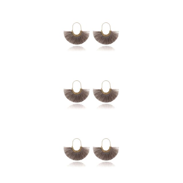 Jumpingount Pendientes creativos de borlas en forma de abanico duraderos Ins Retro Elegance Ear Dangle Jewelry Decor para mujeres niñas regalo de Type1 NO1