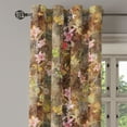 thumbnail image 3 of Ambesonne Vintage Grommet Curtain, Grunge Floral Ornament Rose, 50"x108", Caramel Coral and Mustard, 3 of 5