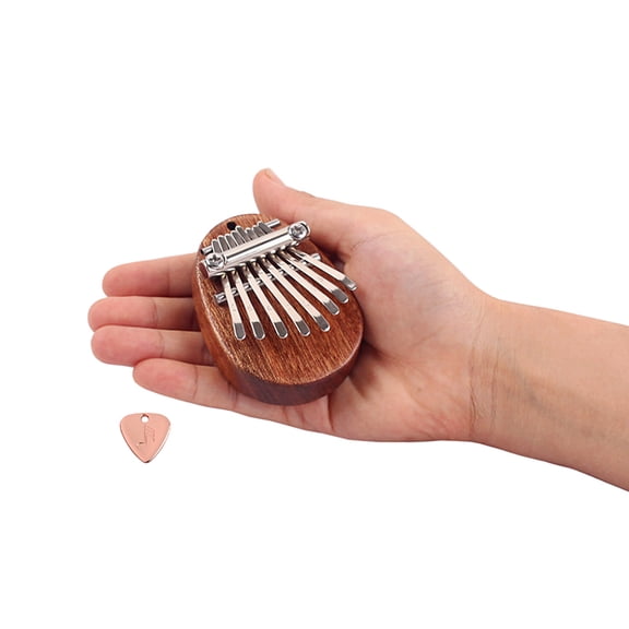 WORGEOUS Mini 8 Keys Kalimba Portable Creative Thumb Piano Musical Instrument with 1PC Pick for Beginner (Brown)