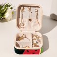 thumbnail image 6 of Watermelon Travel Portable Square Necklace Holder with Earring Holder, Display Case - Travel Organizer for Rings, Earrings, Necklaces, Bracelets - Suitable for Girls and Women, 6 of 6